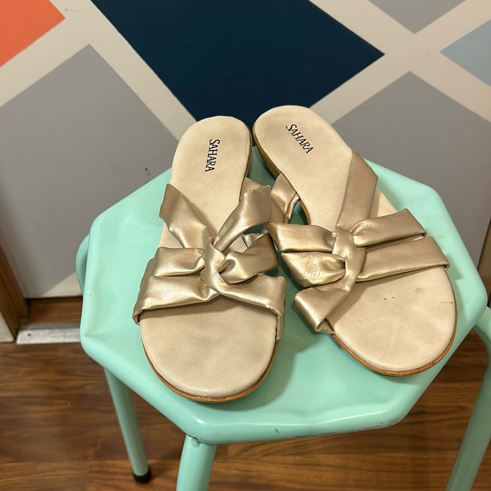Women’s gold strap sandals